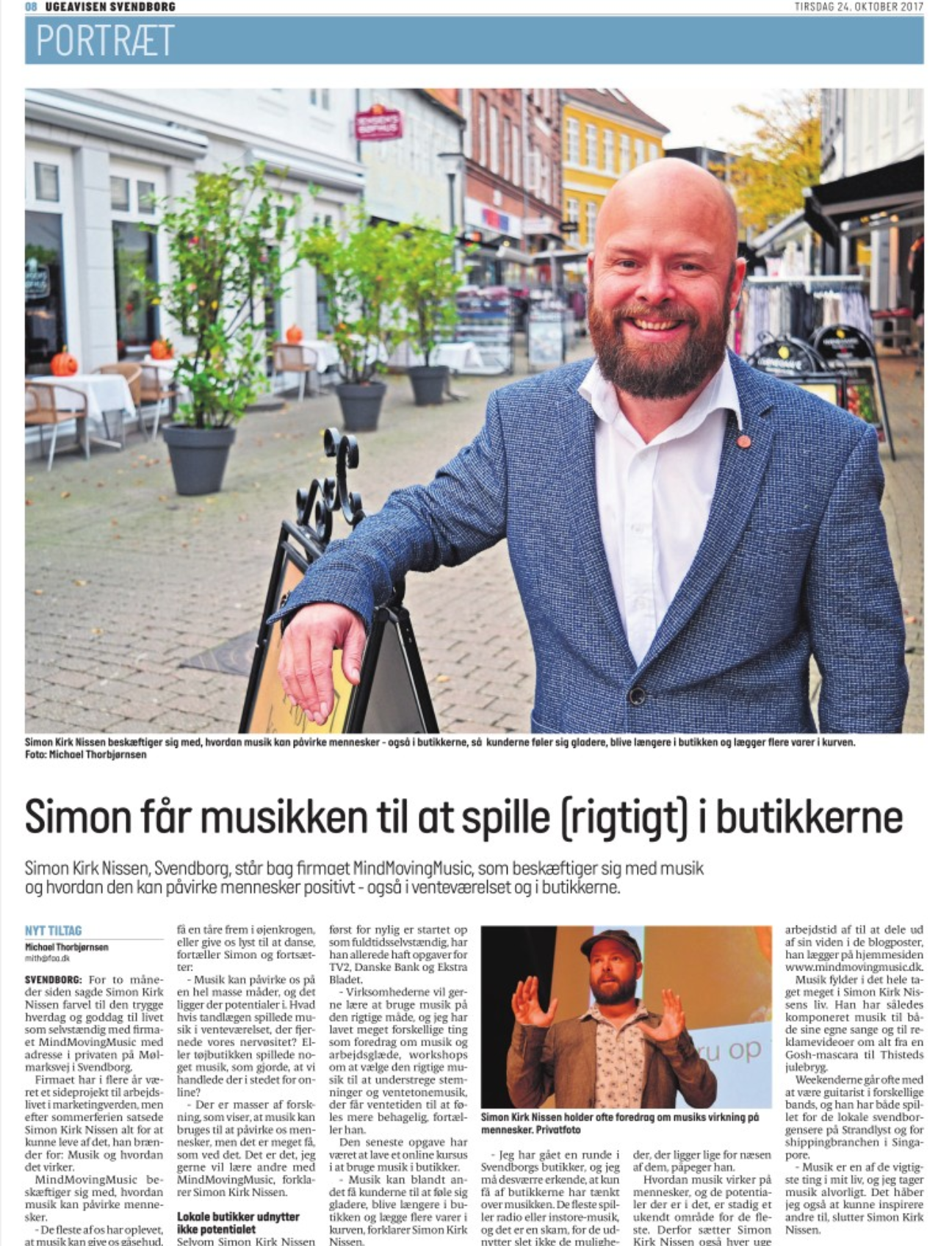 Simon får musikken til at spille i butikkerne